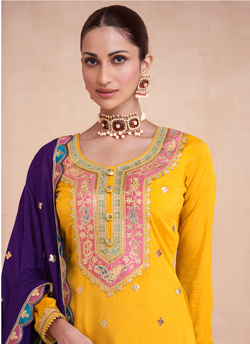 Sunflower Yellow Premium Pure Mul Cotton 2-Piece Readymade Salwar Suit Set – Medium to 2XL main image 0